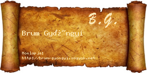 Brum Gyöngyi névjegykártya